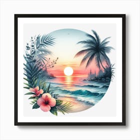 Sunset At The Beach 6 Poster