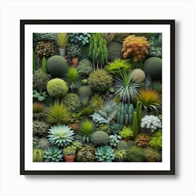 Wall Of Succulents Art Print