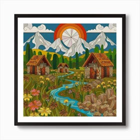 Small mountain village 36 Art Print