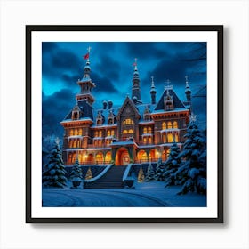 Christmas At The Castle Art Print