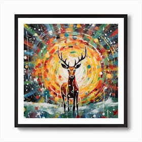 Deer explosion Art Print