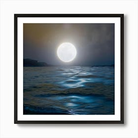 Full Moon Over The Ocean 11 Art Print