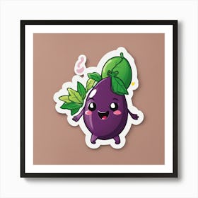 Kawaii Fruit Sticker Art Print