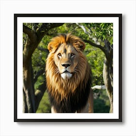 Lion In The Forest 1 Art Print