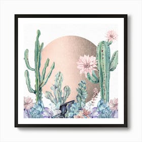 Desert Days - Watercolor Cactus And Succulents Art Print