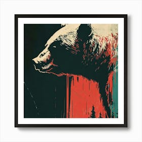 Bear Market Symbols With Dark Ominous Colors Art Print