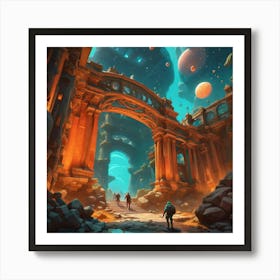 City In Space Art Print