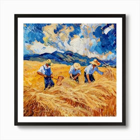 Van Gogh Style: The Wheat Threshers Series. 1 Art Print