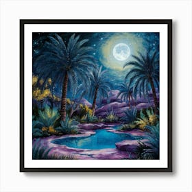 moonlit oasis Art Print