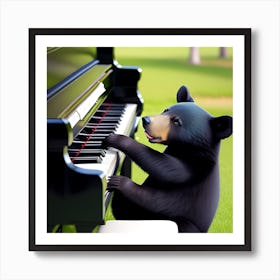 Bear Playing Piano Art Print