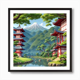 Japanese landscape 5 Art Print