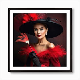 Victorian Woman In A Hat 7 Art Print