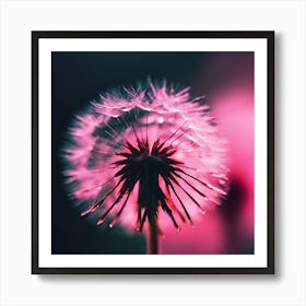 Vivid Pink Light through Dandelion Seeds Art Print