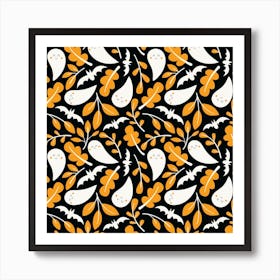 Floating Ghosts and Autumn Leaves Art Print