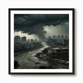 Storm Clouds Over A City 1 Art Print