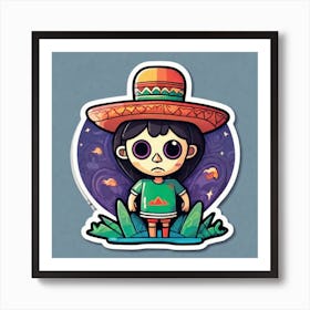 Mexico Sticker 2d Cute Fantasy Dreamy Vector Illustration 2d Flat Centered By Tim Burton Pr (7) Art Print