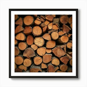 Firefly Stacked Firewood Logs With Natural Wood Texture 21628 (2) Art Print