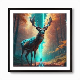 Deer In The Forest 100 Art Print