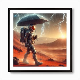 Raining Planet - Astronaut Art Print