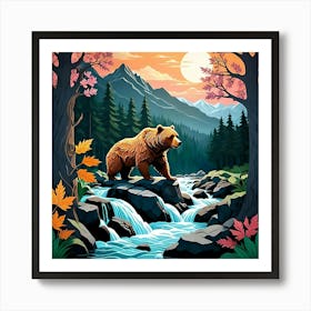 Bear In The Forest Art Print