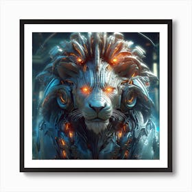 Armadiler Lion Sufusticated Futuristic Style Sharp Lightglowbos Ca18b075 D9fc 4262 Bdbc Ce840c702823 Art Print