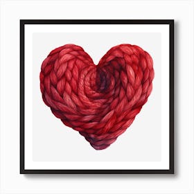 Heart Of Red Yarn Art Print