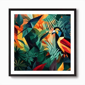 Tropical Parrot In The Jungle 1 Art Print