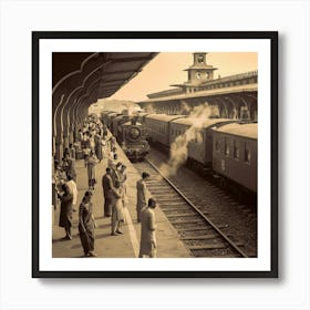 Train Station In India Art Print