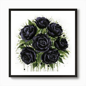 A Stunning Watercolor Painting Of Vibrant Black (1) (1) Art Print