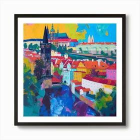 Abstract Travel Collection Prague Czech Republic 2 Poster