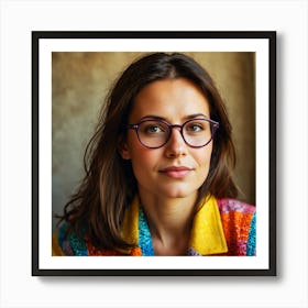 Young Woman Wearing Glasses Art Print