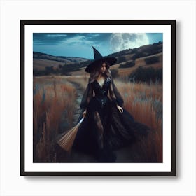 Witch In A Field Art Print