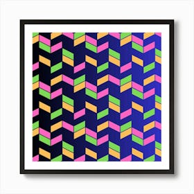 Background Pattern Geometric Pink Yellow Green Art Print