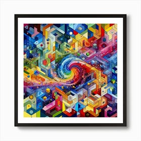 Abstract Colorful Fractal Painting Art Print