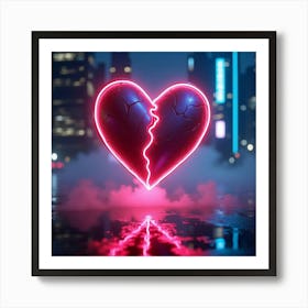 Flux Dev A Glowing Neon Heart Suspended In A Dark Futuristic C 0 Art Print