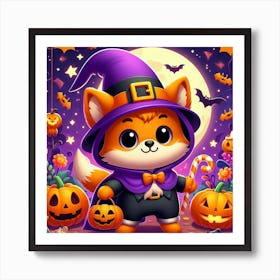 Trick Or Treat Fox Art Print