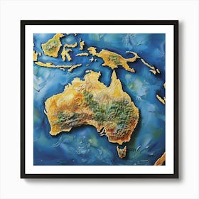 Australia Map 1 Art Print