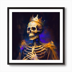 Skeleton With Crown Art Print