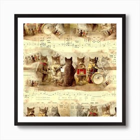 Cats Band Orchestra Music Art Print