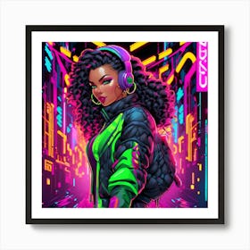 Neon Girl 10 Art Print