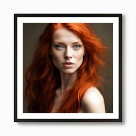 Portrait Of A Woman With Red Hair Art Print