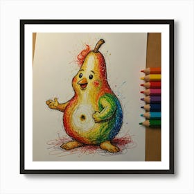 Rainbow Pear Art Print