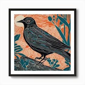Crow in pic Art Print
