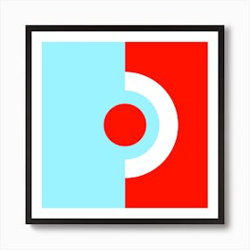 Circle within Circle In Red And Blue  Art Print