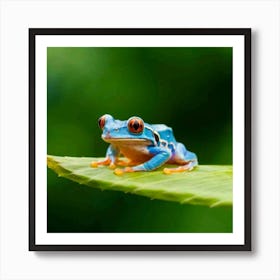 Blue Tree Frog Art Print