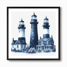 Three Lighthouses Art Print