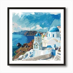 Oia Island Mediteranean Art Print