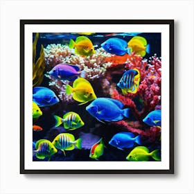 Colorful Fishes In An Aquarium 1 Art Print