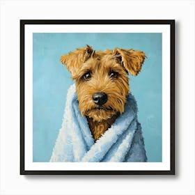 Terrier In Bath Towel 7 Art Print