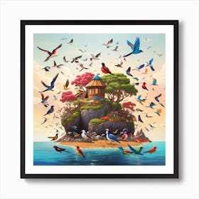 Island Of Birds Art Print